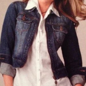 CAbi Reversible Denim Butterfly Jacket Small RARE